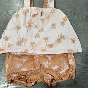 Carter's Cream and Tan Palm Tree Diaper Cover Set